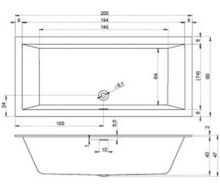 Акриловая ванна Riho Rethink Cubic B110001005 200х90см белый